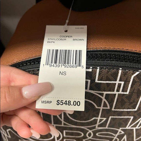 Michael Kors Cooper Large Signature PVC Graphic Logo Backpack Book bag - Picture 6 of 7